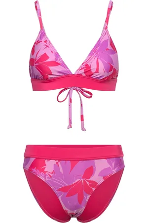 Speedo Womens Printed Banded Triangle 2 Piece Pink