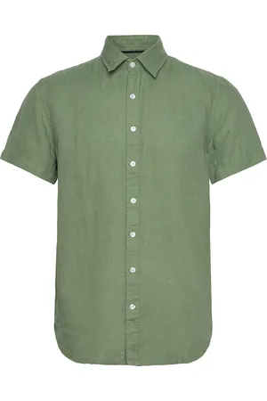 SEBAGO Linen Shirt Short Sleeve Green