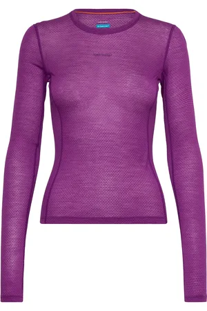 Icebreaker W Mer 75 Cool-Lite Featherlight Ls Crewe Purple