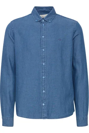 Casual Friday Cfhamilton Ls Bd Linen Mix Shirt Blue