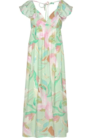 VERO MODA Vmjosie Sl Ankle Frill Dress Wvn Ga Green