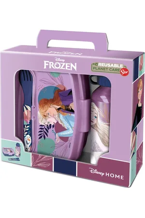 EUROMIC Frozen, 4-Delt Madkasse/Alu Flaske/Ske+Gaffel Pink