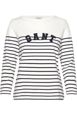 GANT Reg Breton Boat Neck T-Shirt Navy