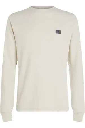 Calvin Klein Woven Label Waffle Ls Tee Cream