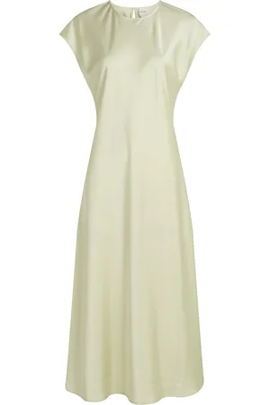 Calvin Klein Matte Shine Satin Sheath Dress Green