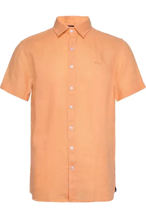 SEBAGO Linen Shirt Short Sleeve Orange