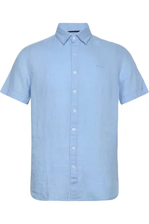 SEBAGO Linen Shirt Short Sleeve Blue