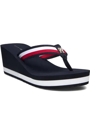 Tommy Hilfiger Th Corporate Wedge Beach Sandal Navy