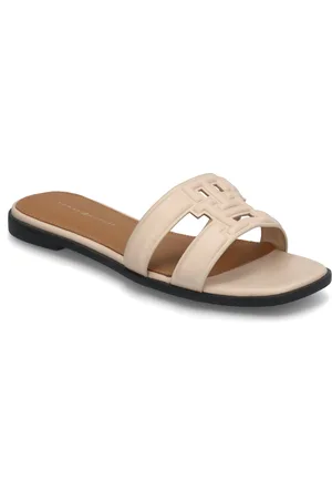 Tommy Hilfiger Th Logo Strap Mule Beige