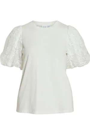 VILA Visimonia O-Neck S/S Top White