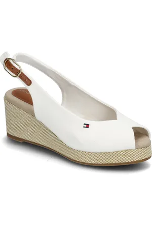 Tommy Hilfiger Flag Mid Wedge Espad Slingback White