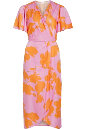 VILA Vinakita V-Neck Wrap Midi Dress/Dc Patterned