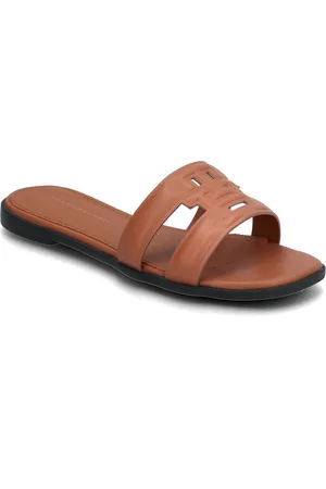 Tommy Hilfiger Th Logo Strap Mule Brown