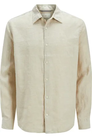 JACK & JONES Jprcclawrence Linen L/S Shirt Sn Beige Jack & J S