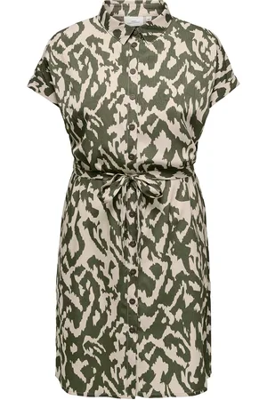 ONLY Cardiega Life Ss Shirt Dress Wvn Noos Green