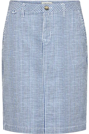 Cream Crberta Twill Skirt Blue