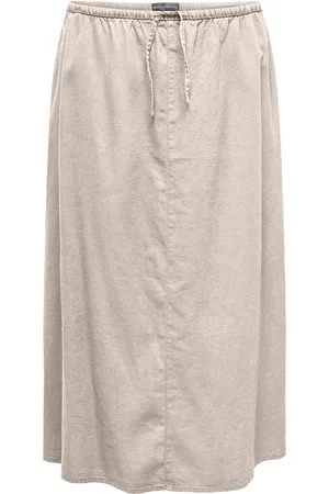 ONLY Carcaro Hw Linen Bl Long Skirt Beige