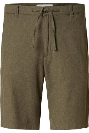 SELECTED Slhregular-Brody Linen Shorts Noos Green
