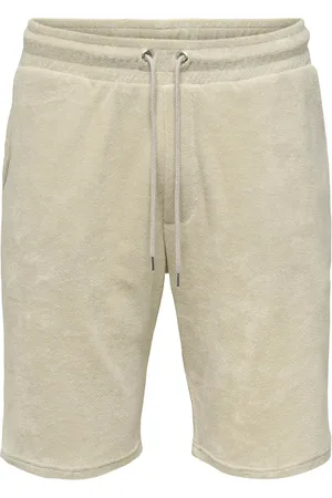 Only & Sons Onshellas Reg Frotte Shorts Beige