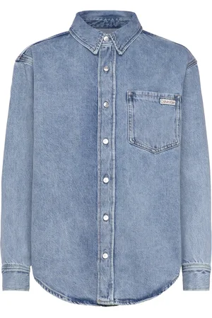 Calvin Klein Dad Denim Shirt Blue