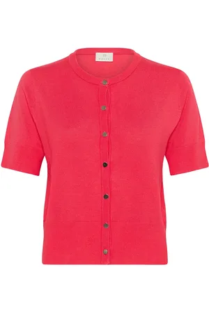 Kaffe Kalizza Short Sleeve Cardigan Red
