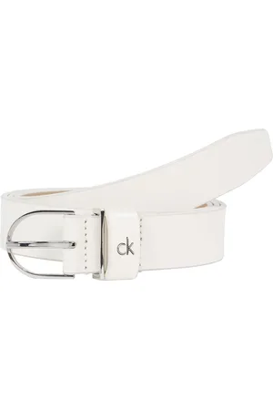 Calvin Klein Ck Metal Loop Round Buckle 2.5 White