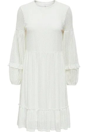 ONLY Onlnaja L/S Baloon Dress Cs Jrs White