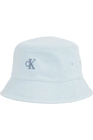 Calvin Klein Embro Monogram Denim Bucket Hat Blue