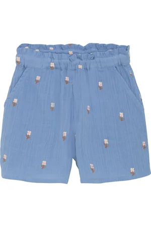 EN FANT Shorts Embroidery Muslin Blue