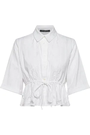 French Connection Barnet Cottom Striped Shirt White