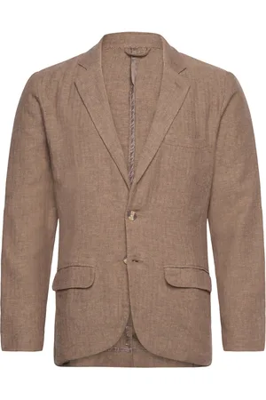 Lindbergh Cotton Linen Blazer Brown