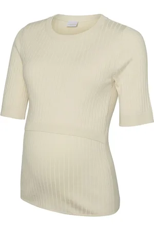 Mama;licious Mlnewsiv June 2/4 Knit Top 2F Cream