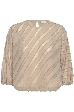 Dante 6 Giana Balloon Sleeve Top Beige
