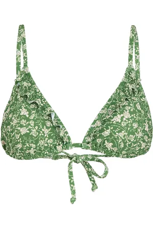Beck Söndergaard Fleurie Bella Frill Bikini Top Green