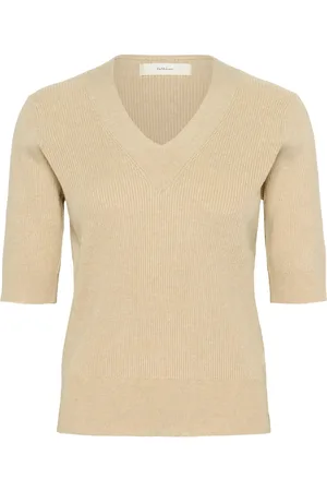 INWEAR Leenahiw V-Neck Blouse Beige