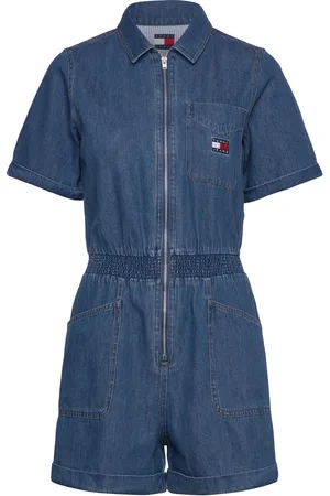 Tommy Hilfiger Tjw Lt Denim Playsuit Blue