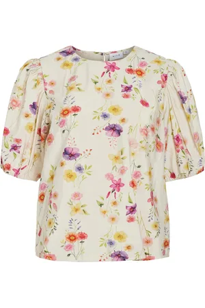 VILA Vialinia O-Neck 2/4 Top/Dc/Ln Patterned