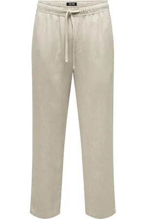 Only & Sons Onssinus Loose Visc Lin 0075 Pnt Cs Cream