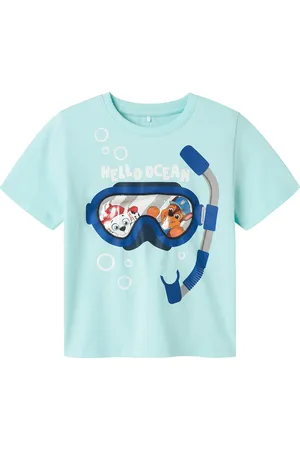 NAME IT Nmmmorish Paw Nreg Ss Top Cplg Blue