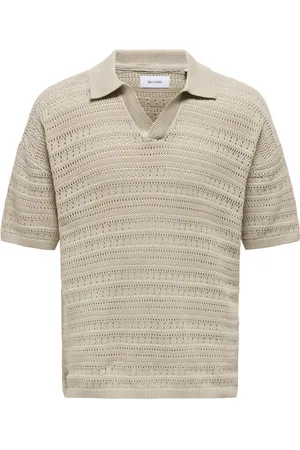 Only & Sons Onsgrayson Ds 5 Chochet Polo Knit Noos Beige