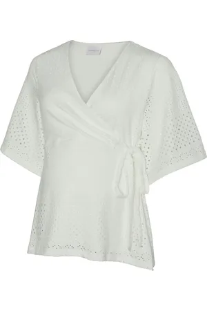 Mama;licious Mlangia Tess 24 Jrs Wrap Top 2F White
