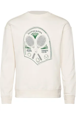 Scotch&Soda Embroidered Chest Artwork Relaxed Fit Sweatshirt White