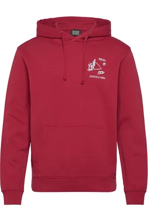 Scotch&Soda Regular Fit Front And Back Artwork Hoodie Red