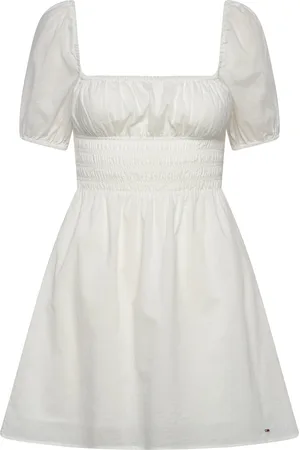 Tommy Hilfiger Tjw Cotton Voile Mini Dress Ext White