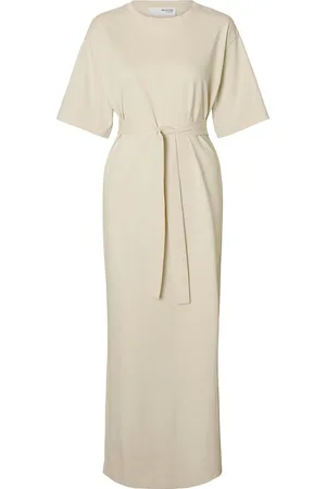SELECTED Slfessential Ss Pocket Ankle Dress Noos Cream