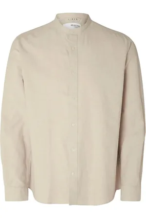SELECTED Slhregsun Shirt Ls Band Beige