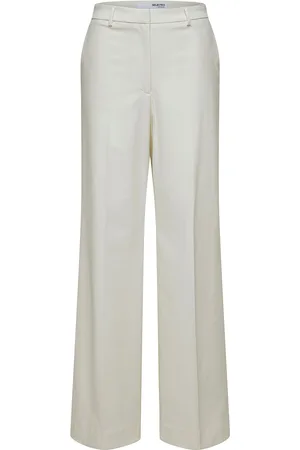 SELECTED Slfeliana Hw Wide Pant N White