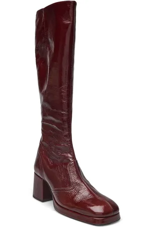 Miista Donna Crinkle Tall Boots Red