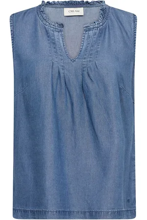 Cream Crmolly Sleeveless Blouse Blue