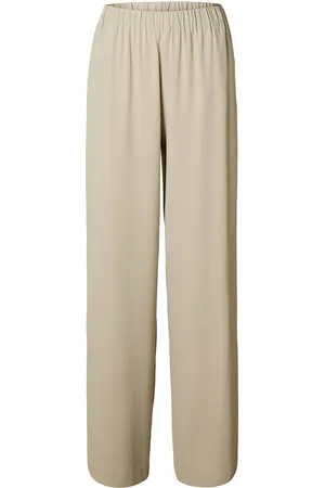 SELECTED Slftinni-Relaxed Mw Wide Pant N Noos Beige